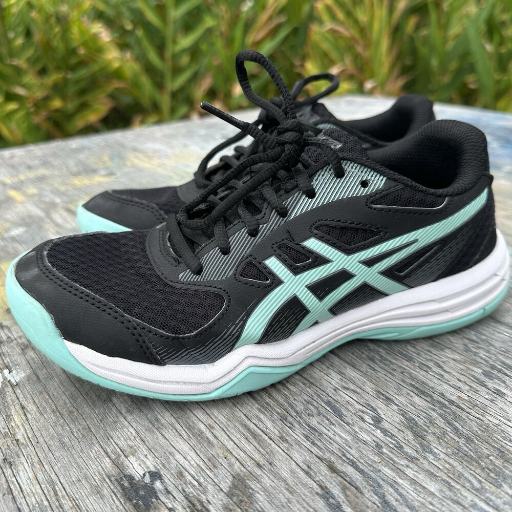 ASICS Upcourt 5 Volleyball Shoes Black White Gray US Women's 6 - 900